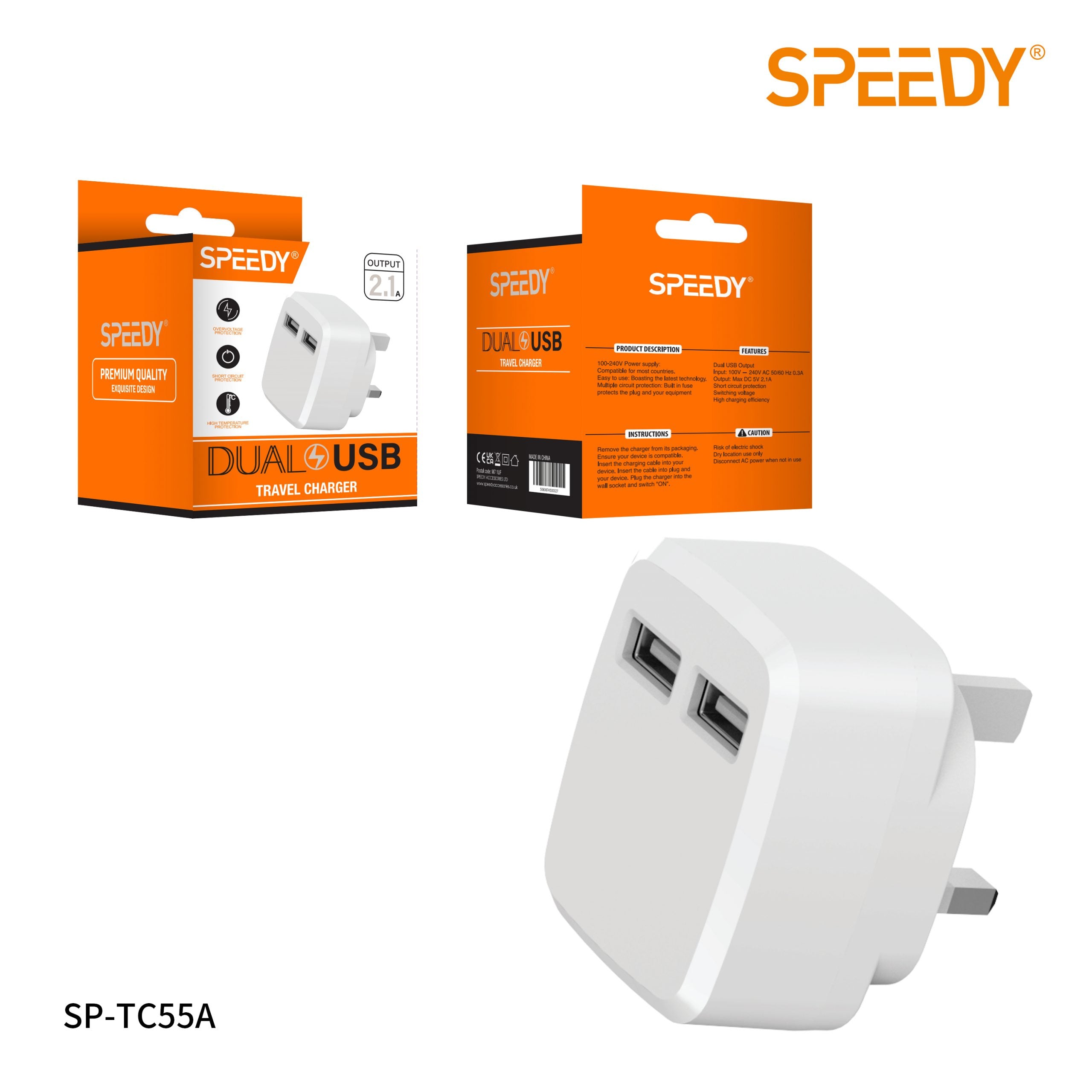 SPEEDY® SP-TC55A USB Travel Charger